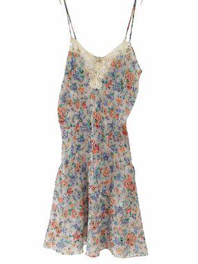 Victoria's Secret Floral Chemise Slip Dress Size Small Adjustable Straps Vintage
